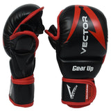 MMA Hybrid sparring grappling gloves Galvarino series - Red colour